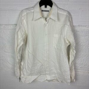 Geoffrey Beene 100% cotton easy care White Dress Shirt size large